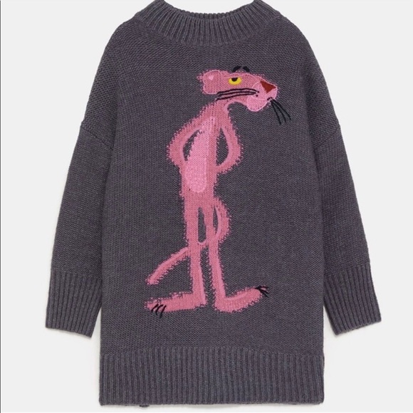 Zara | Sweaters | Zara Ml Knit Pink Panther Sweater | Poshmark